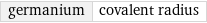 germanium | covalent radius