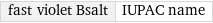 fast violet Bsalt | IUPAC name