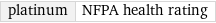 platinum | NFPA health rating