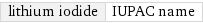 lithium iodide | IUPAC name