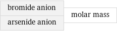 bromide anion arsenide anion | molar mass