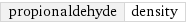 propionaldehyde | density