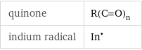 quinone | R(C=O)_n indium radical | In^•