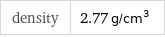 density | 2.77 g/cm^3