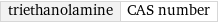 triethanolamine | CAS number