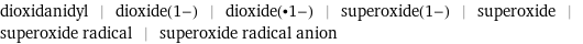 dioxidanidyl | dioxide(1-) | dioxide(•1-) | superoxide(1-) | superoxide | superoxide radical | superoxide radical anion