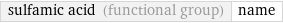 sulfamic acid (functional group) | name