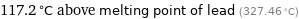 117.2 °C above melting point of lead (327.46 °C)