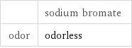  | sodium bromate odor | odorless