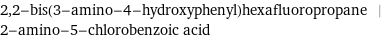 2, 2-bis(3-amino-4-hydroxyphenyl)hexafluoropropane | 2-amino-5-chlorobenzoic acid