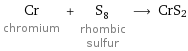 Cr chromium + S_8 rhombic sulfur ⟶ CrS2