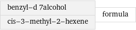 benzyl-d 7alcohol cis-3-methyl-2-hexene | formula