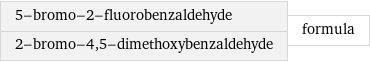 5-bromo-2-fluorobenzaldehyde 2-bromo-4, 5-dimethoxybenzaldehyde | formula