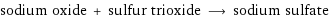 sodium oxide + sulfur trioxide ⟶ sodium sulfate