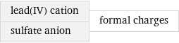 lead(IV) cation sulfate anion | formal charges