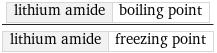 lithium amide | boiling point/lithium amide | freezing point