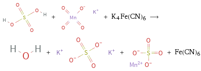  + + K4Fe(CN)6 ⟶ + + + Fe(CN)6
