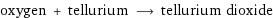 oxygen + tellurium ⟶ tellurium dioxide