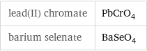 lead(II) chromate | PbCrO_4 barium selenate | BaSeO_4