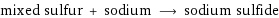 mixed sulfur + sodium ⟶ sodium sulfide