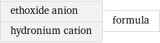 ethoxide anion hydronium cation | formula