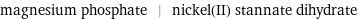 magnesium phosphate | nickel(II) stannate dihydrate