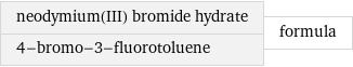 neodymium(III) bromide hydrate 4-bromo-3-fluorotoluene | formula