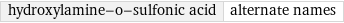 hydroxylamine-o-sulfonic acid | alternate names