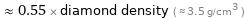  ≈ 0.55 × diamond density ( ≈ 3.5 g/cm^3 )