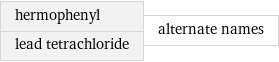 hermophenyl lead tetrachloride | alternate names