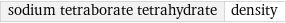 sodium tetraborate tetrahydrate | density