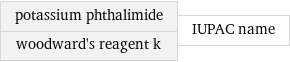 potassium phthalimide woodward's reagent k | IUPAC name