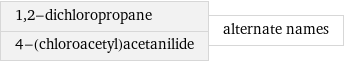 1, 2-dichloropropane 4-(chloroacetyl)acetanilide | alternate names