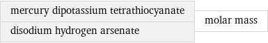 mercury dipotassium tetrathiocyanate disodium hydrogen arsenate | molar mass