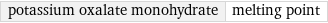 potassium oxalate monohydrate | melting point