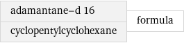 adamantane-d 16 cyclopentylcyclohexane | formula