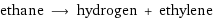 ethane ⟶ hydrogen + ethylene