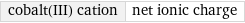 cobalt(III) cation | net ionic charge