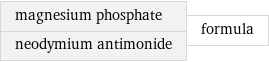 magnesium phosphate neodymium antimonide | formula