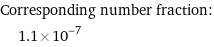 Corresponding number fraction:  | 1.1×10^-7