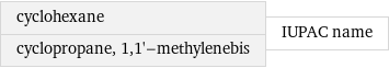 cyclohexane cyclopropane, 1, 1'-methylenebis | IUPAC name