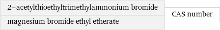 2-acetylthioethyltrimethylammonium bromide magnesium bromide ethyl etherate | CAS number