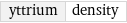 yttrium | density