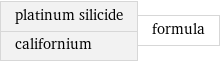 platinum silicide californium | formula