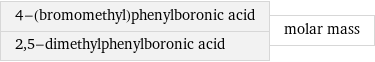 4-(bromomethyl)phenylboronic acid 2, 5-dimethylphenylboronic acid | molar mass