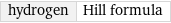 hydrogen | Hill formula