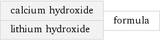 calcium hydroxide lithium hydroxide | formula