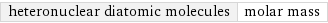 heteronuclear diatomic molecules | molar mass