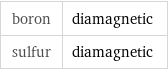boron | diamagnetic sulfur | diamagnetic