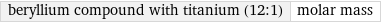 beryllium compound with titanium (12:1) | molar mass